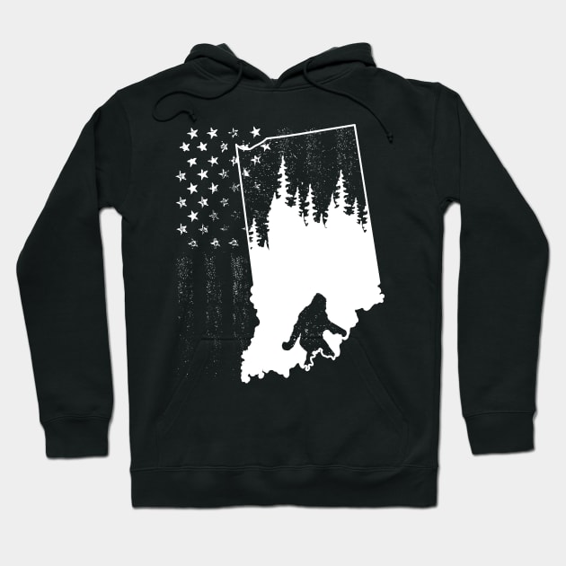 Indiana Bigfoot American Flag Hoodie by Tesszero